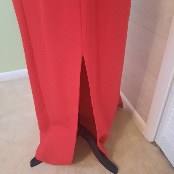 Alyce halter double train red maxi mermaid dress sz 10 - Picture 4 of 6